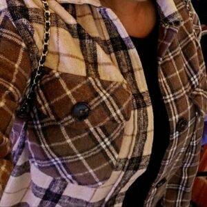 Streetwear Society Tan and Black Plaid Shirt